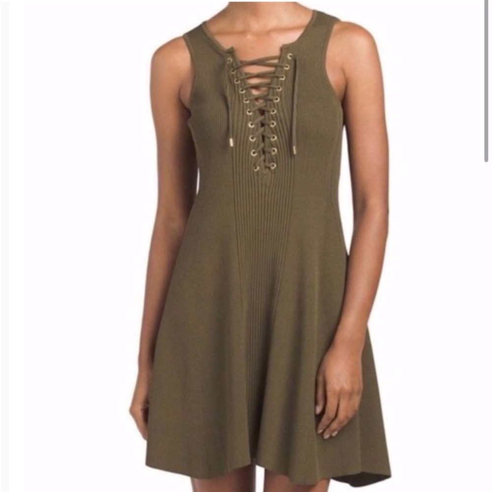 💚 Torn by Ronny Kobo Military Green knit dress